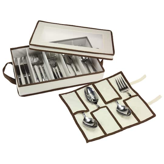 Household Essentials 19" Windowed Flatware Storage Chest